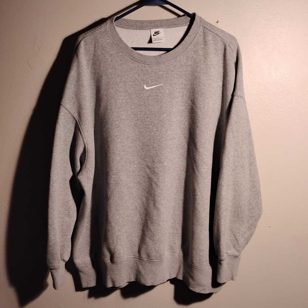 Nike Vintage Grey Sweatshirt,X- Large, 90's, Y2K,Swoosh In Middle